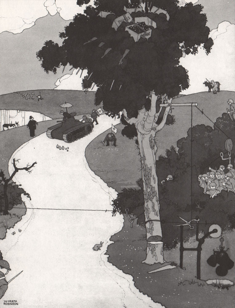 HEATH ROBINSON. Anti-Tank Trap Device. Second World War 1973 old vintage print